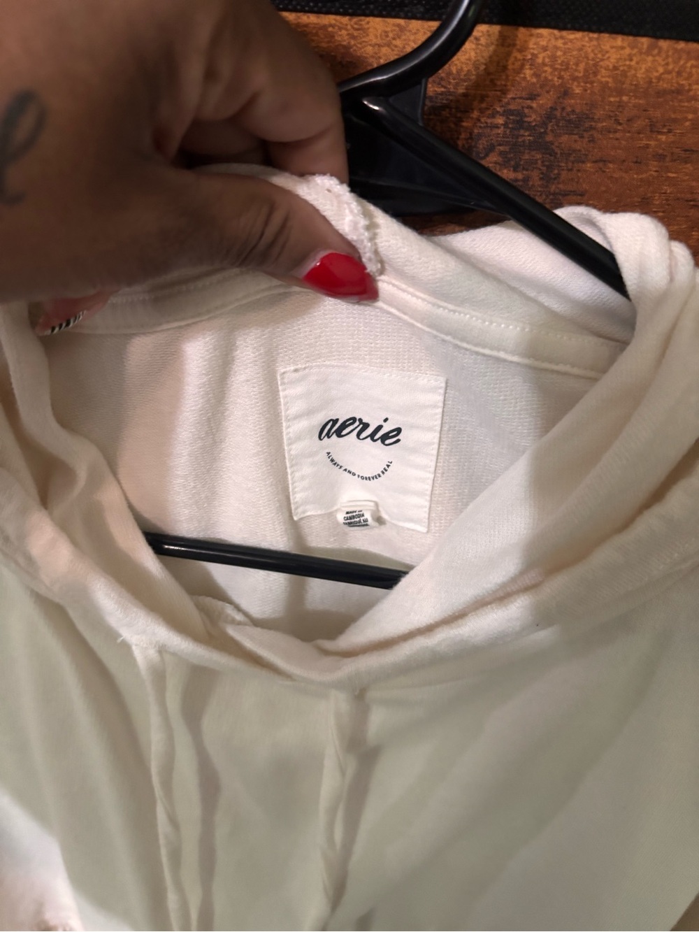 aerie Soft Cream Pullover Hoodie